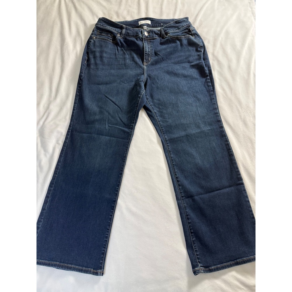 Lane Bryant Women Dark Wash Straight Leg Jeans Size 20 Blue Denim Five Pocket